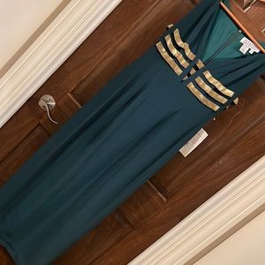 Niteline by Della Roufogali  - Hunter Green and Gold Beading